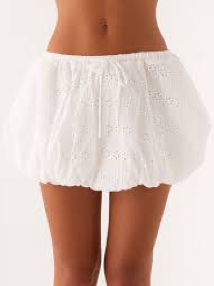 White Eyelet Mini Skirt - Breezy Summer Style